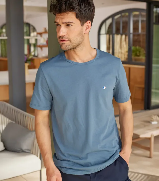 Cocorico Iconique T-shirt homme azur coton