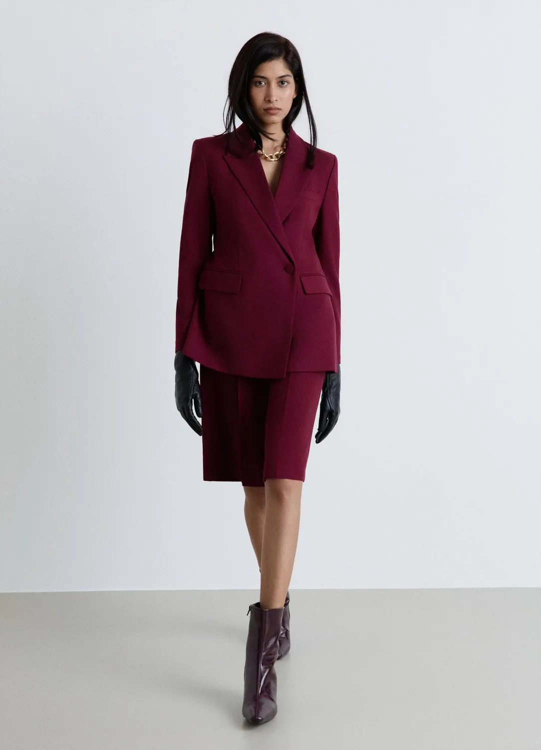 Calliope bermuda long pinces taille haute femme