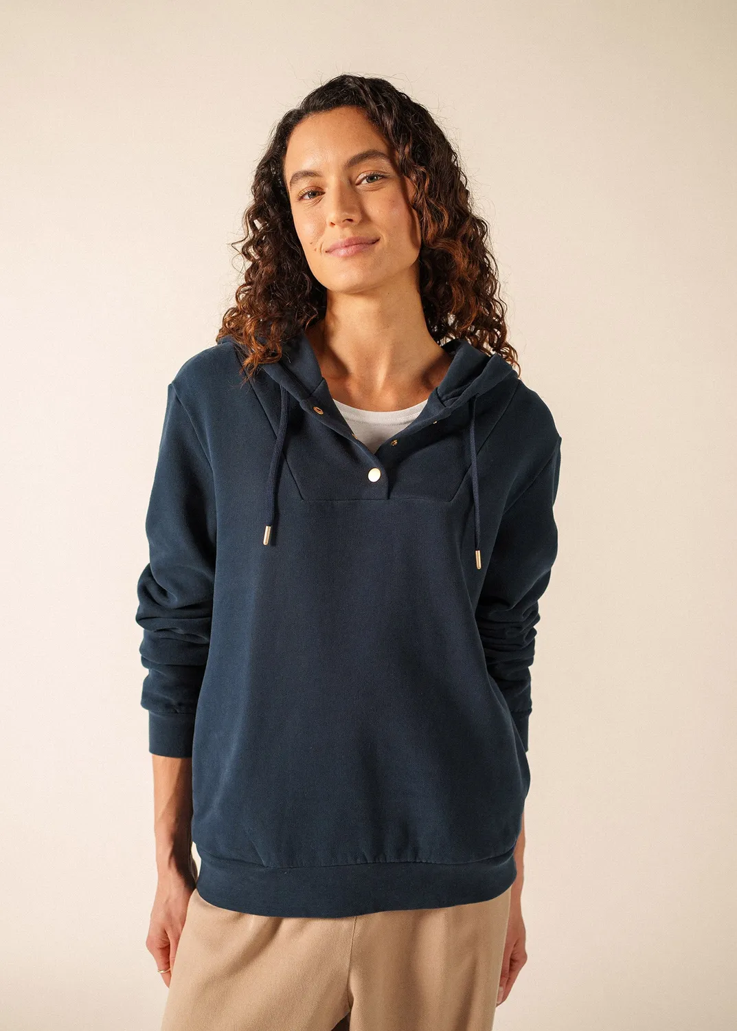 Saint James Adeline sweat amiral molleton coton