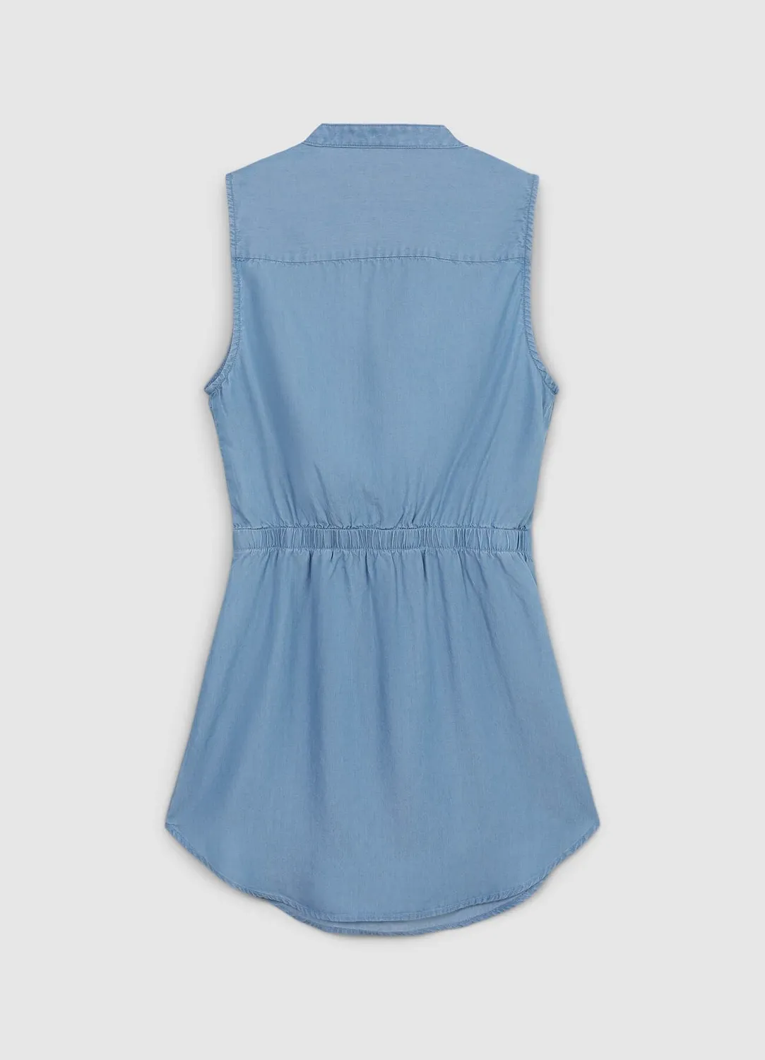 Calliope robe courte sans manches col coréen boutonnée