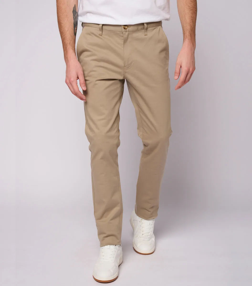 Cocorico pantalon chino homme beige semi-slim coton