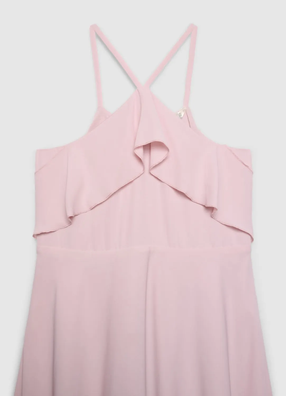 Calliope robe longue fille à volants unie 8-9 ans cérémonie