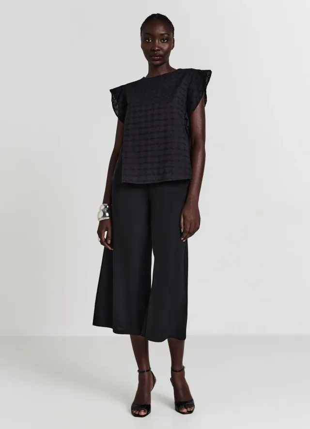 Calliope blouse sangallo femme ruchés manches courtes