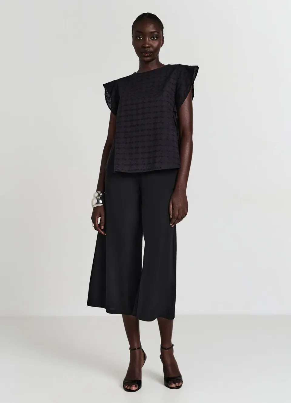Calliope blouse sangallo femme ruchés manches courtes