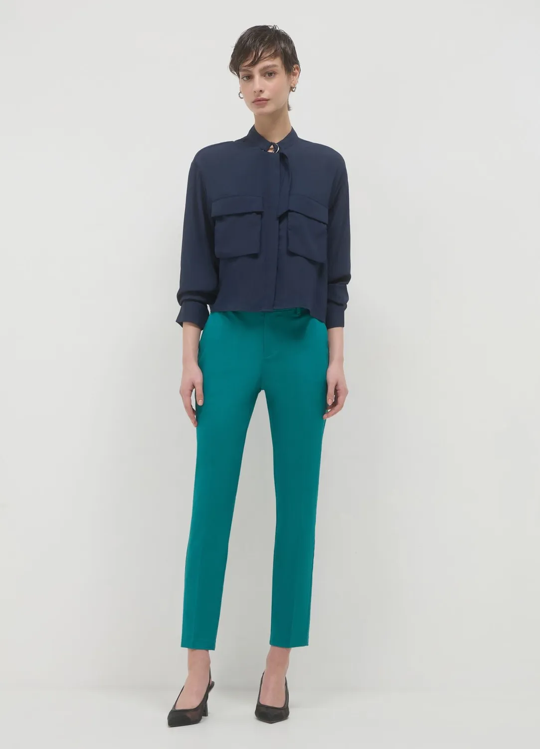 Calliope pantalon satin de coton femme coupe regular
