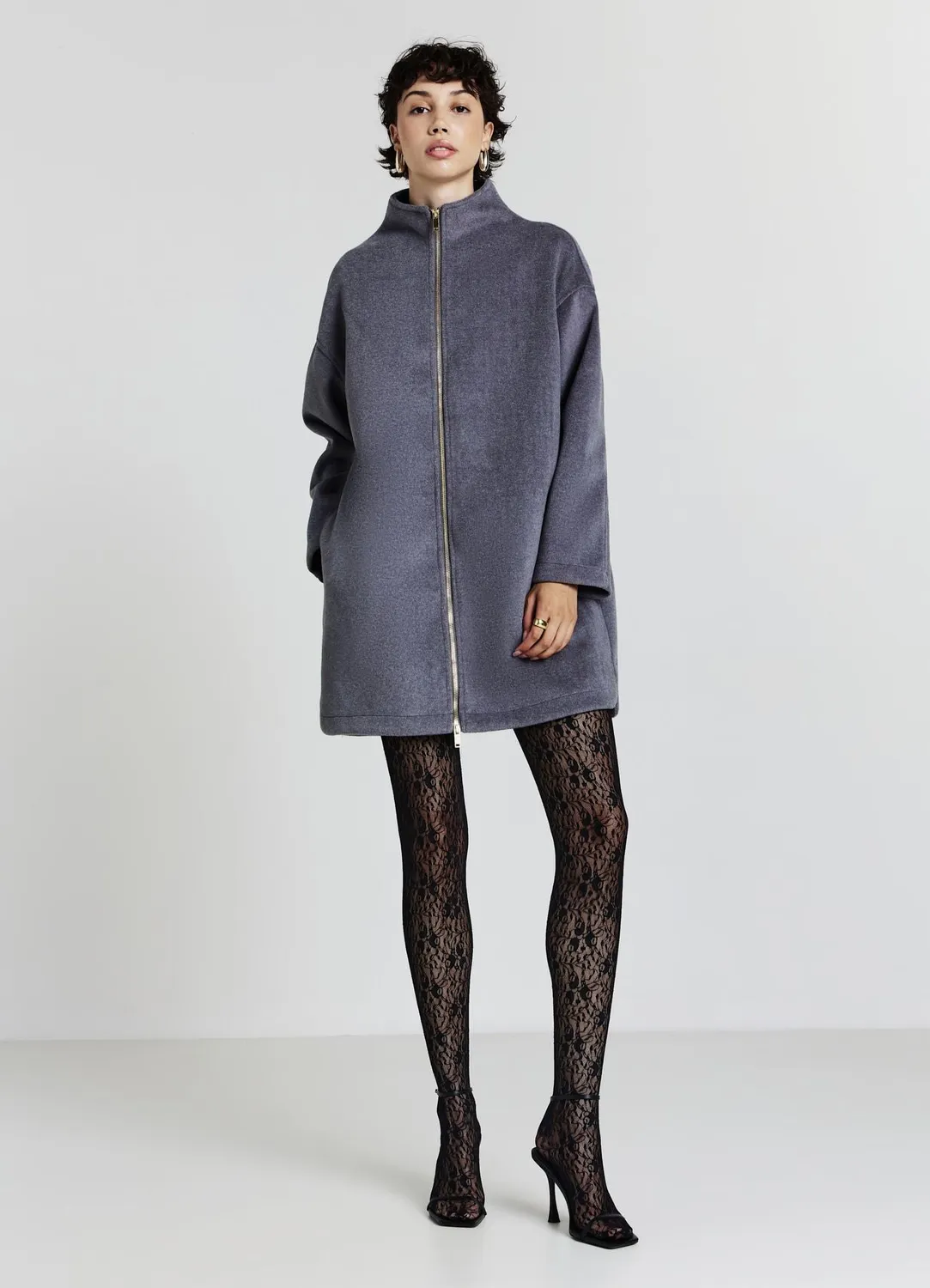 Calliope Manteau Zip Sans Doublure Femme Col Haut