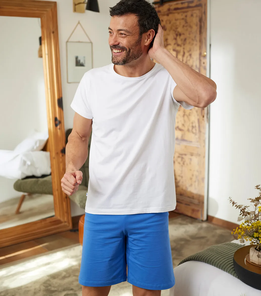 Cocorico Intemporel ensemble pyjama homme blanc bleu coton