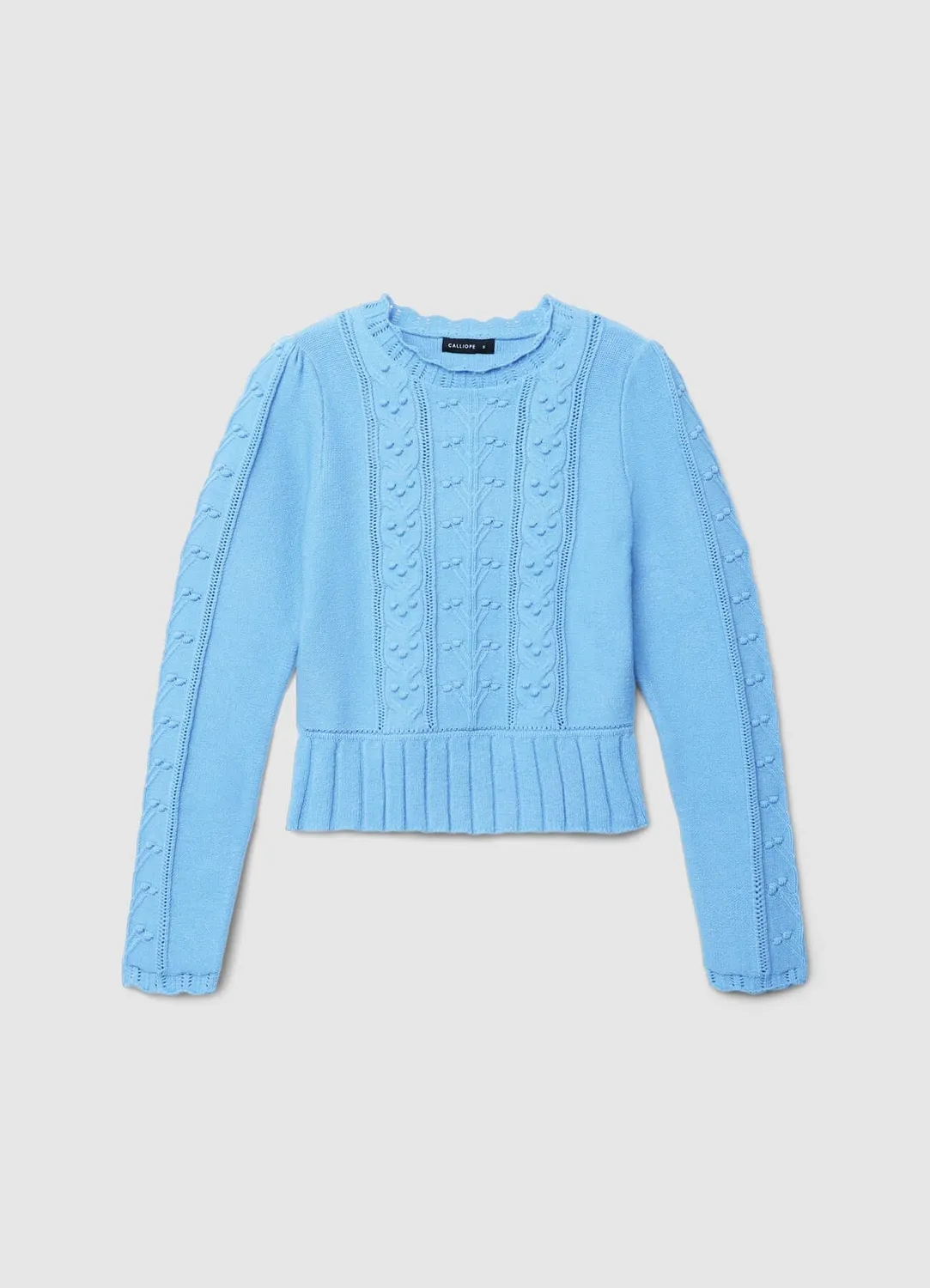 Calliope pull maille volants manches longues femme