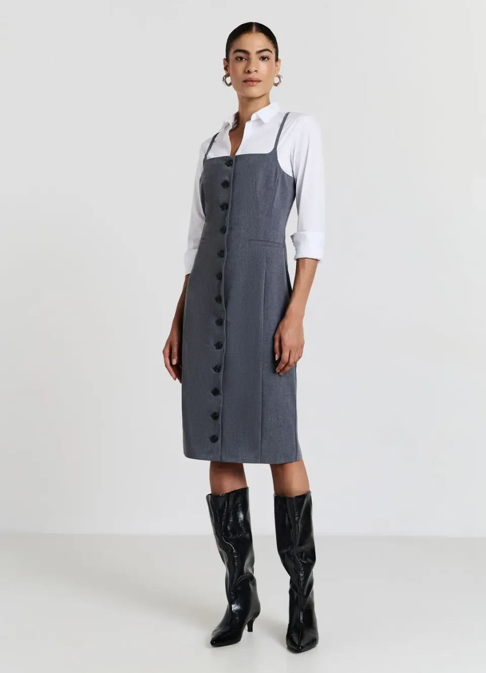 Calliope Atelier robe tube boutons femme unie