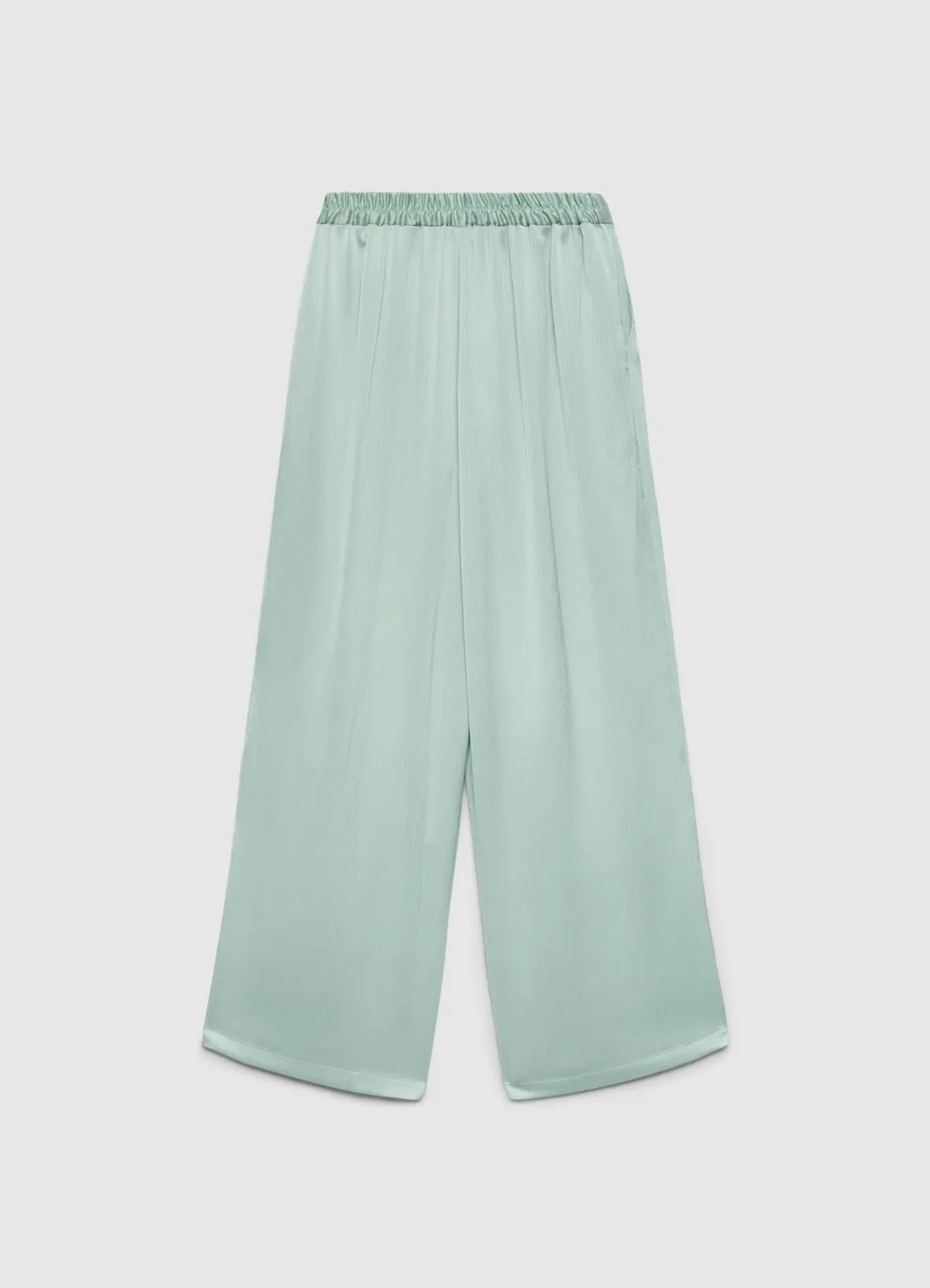 Calliope Palazzo pantalon similsatin femme taille haute