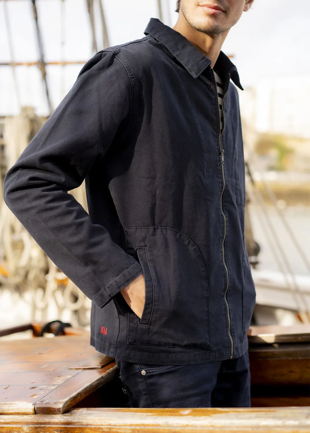 Saint James Crozon veste marine coton homme
