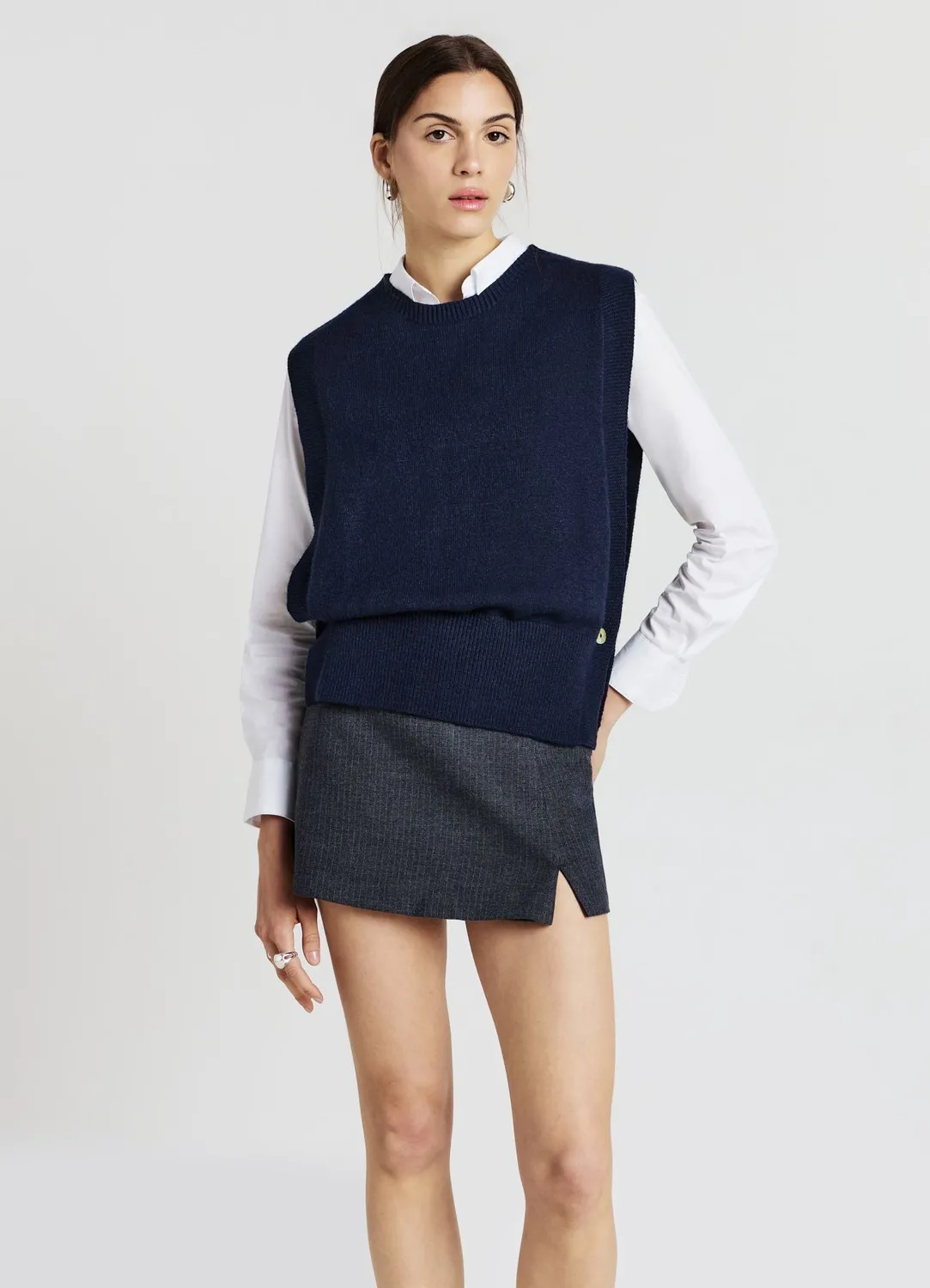 Calliope gilet en maille sans manches femme col rond