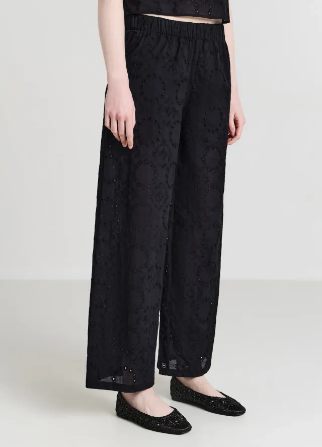 Calliope Pantalon femme broderie anglaise coton