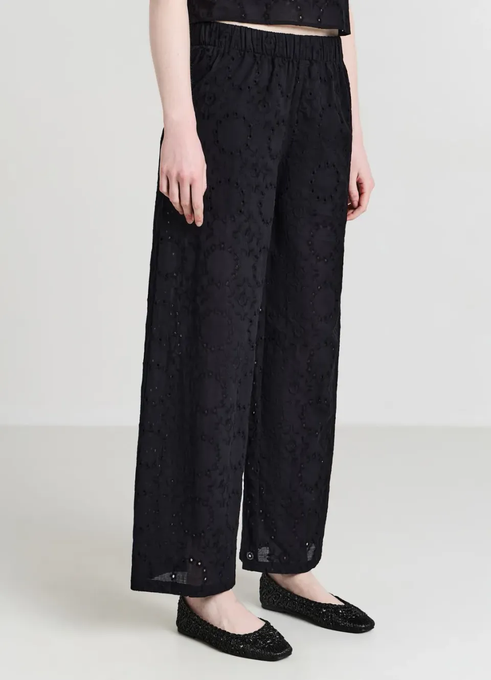 Calliope Pantalon femme broderie anglaise coton