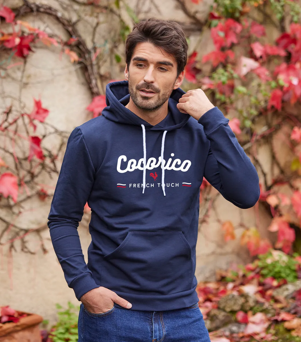 Cocorico French Touch sweat capuche marine homme coton