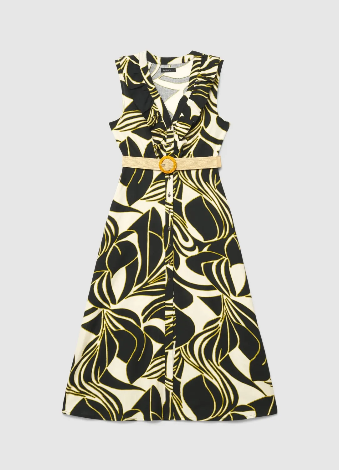 Calliope robe chemisier imprimee ceinture midi femme