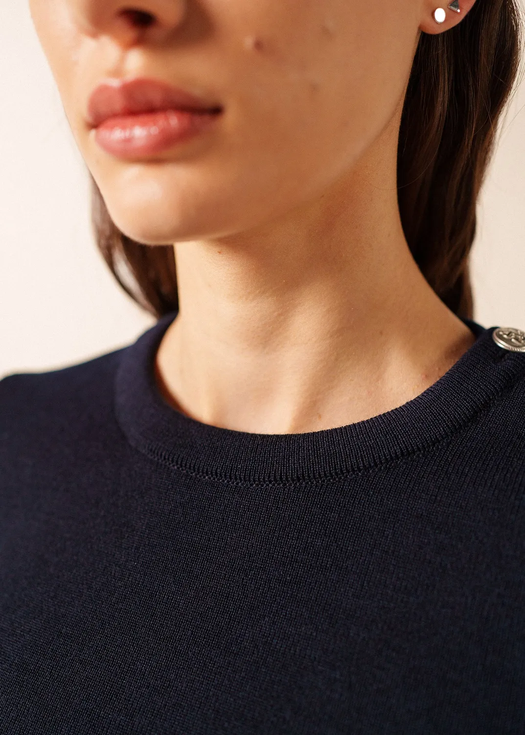 Saint James Marée pull marin navy laine