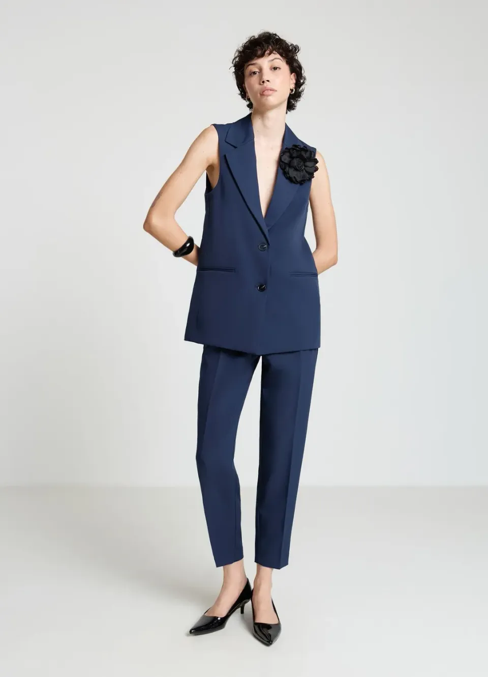 Calliope Gilet Long Monopetto Femme 2 Boutons