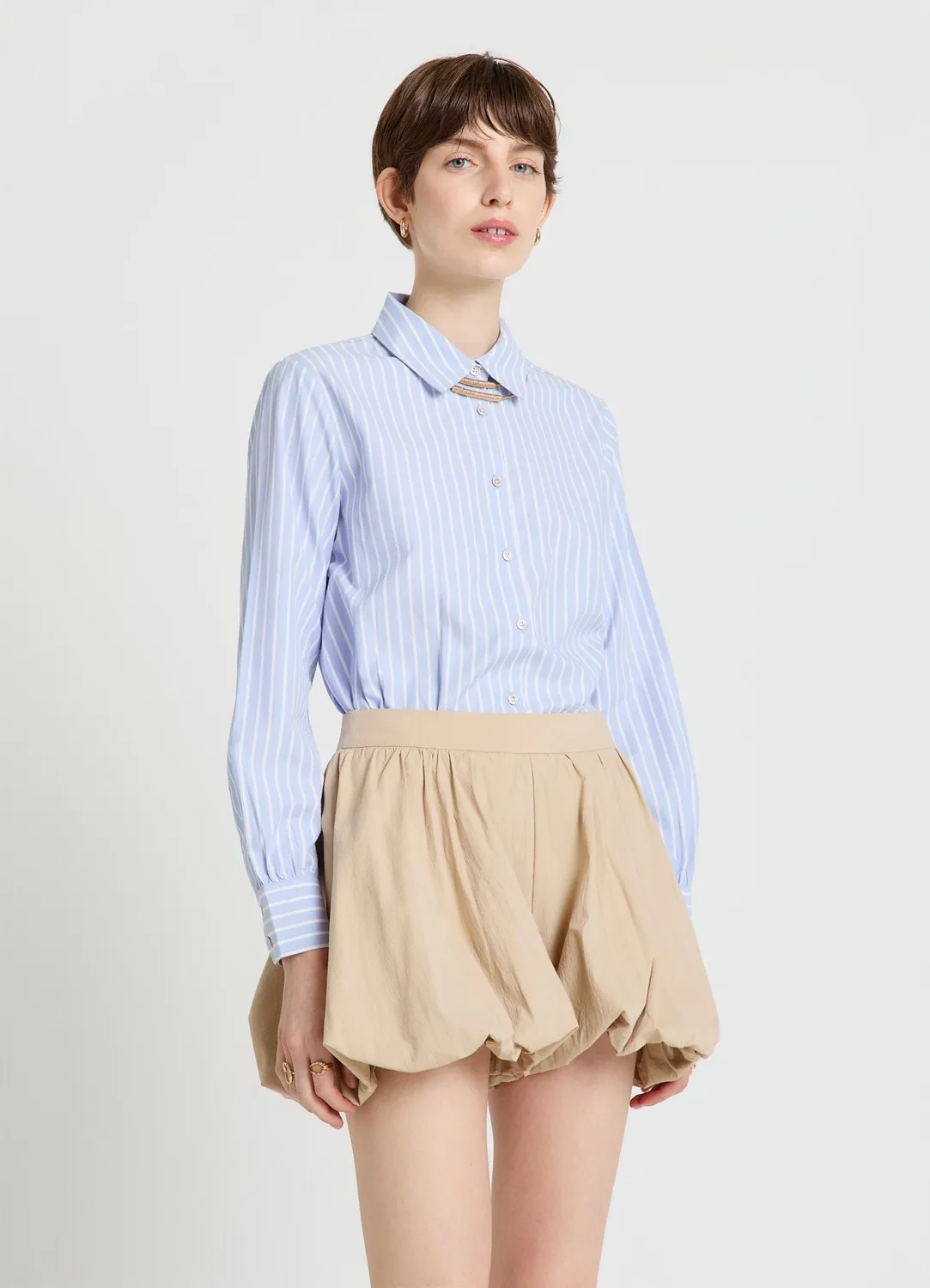 Calliope chemise crop rayée à pinces taille S