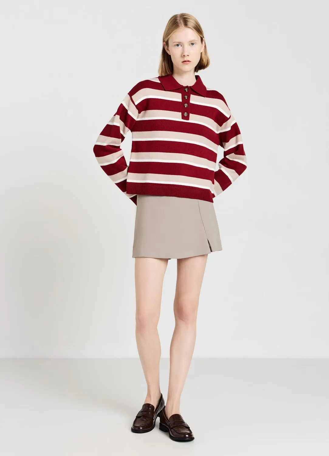 Calliope jupe-short femme fente latérale zip