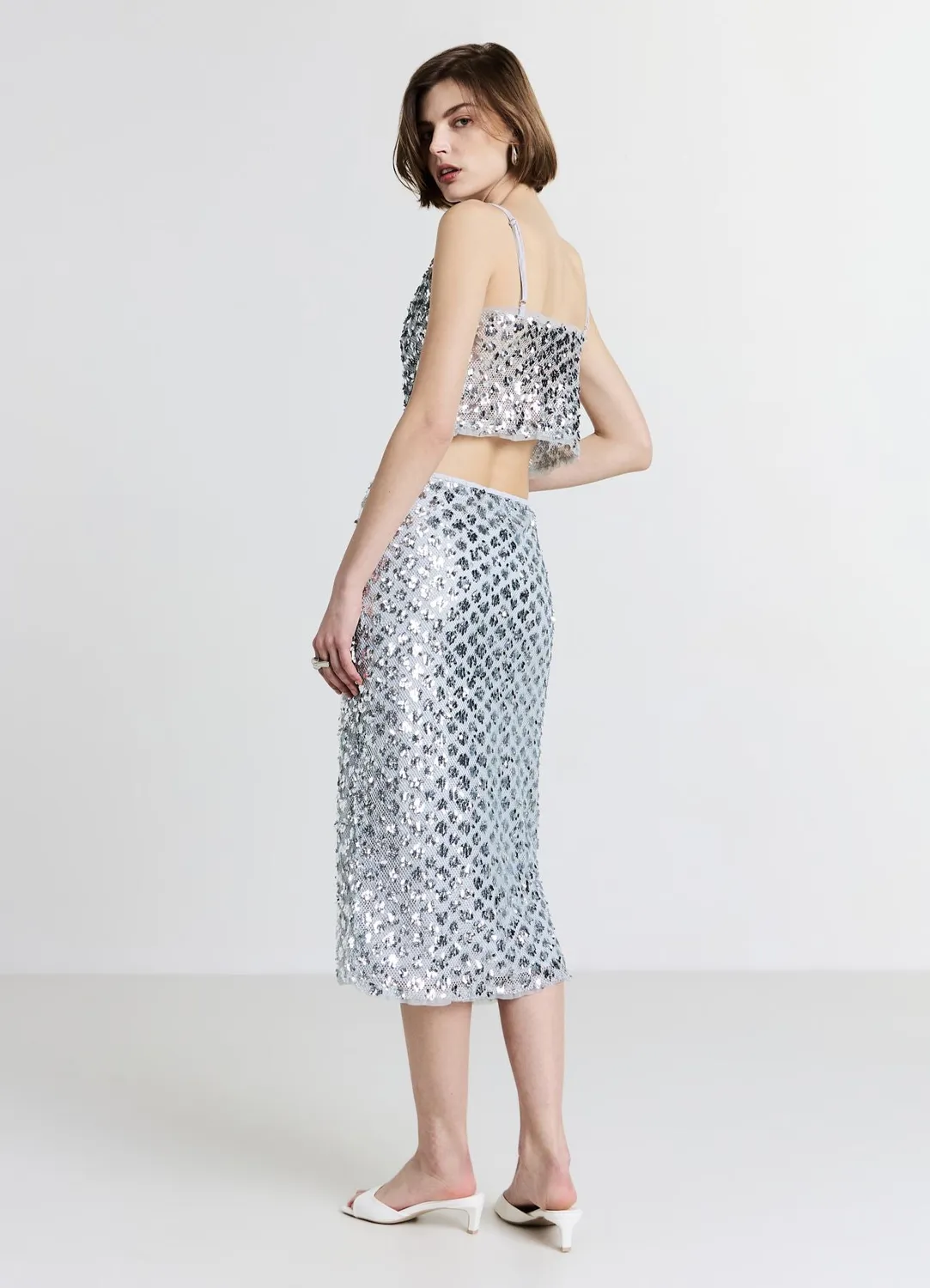 Calliope Atelier jupe midi paillettes femme