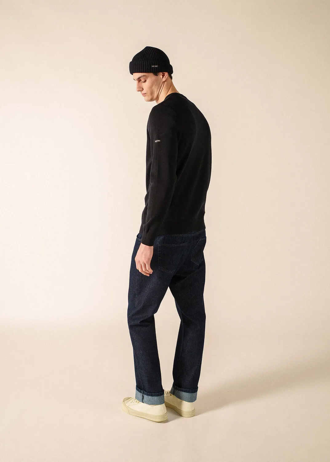 Saint James Cruiser pull Navy col rond laine douce