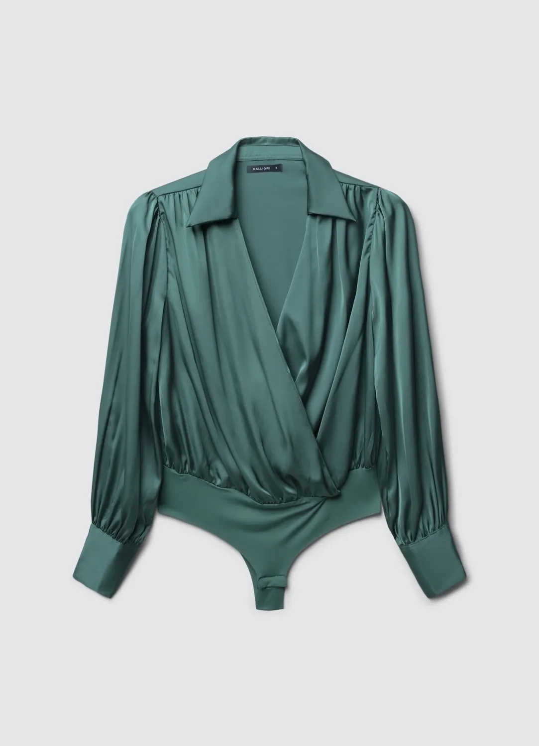 Calliope chemise body satin manches longues femme