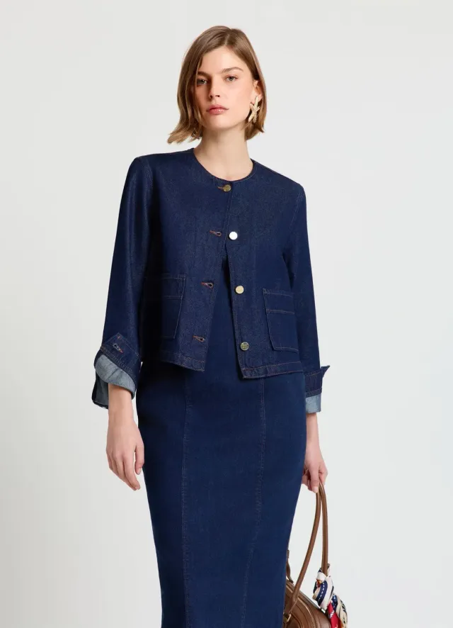 Calliope Giacca Girocollo veste femme boutons unie