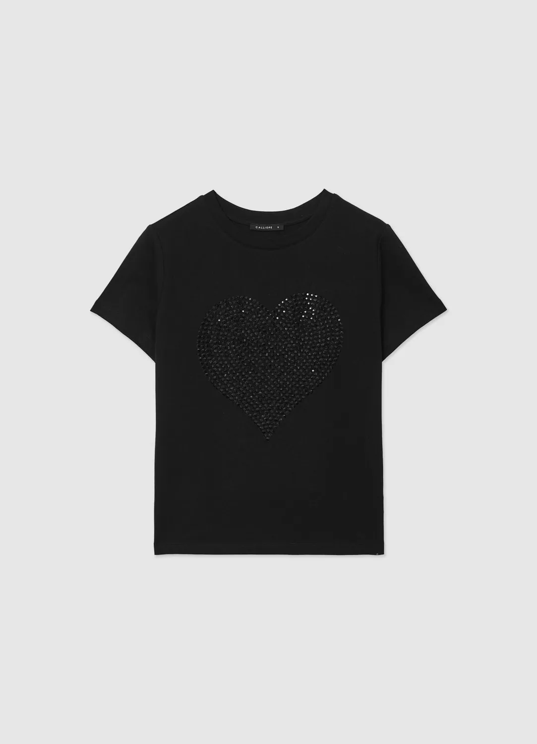Calliope T-shirt cœur brillant femme col rond