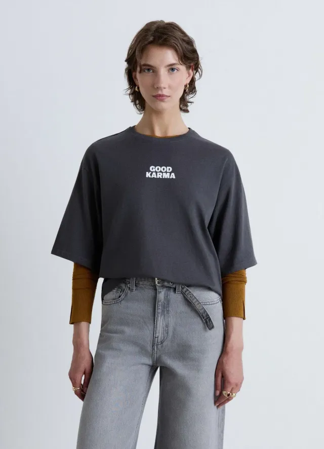 Calliope t-shirt oversize femme inscription