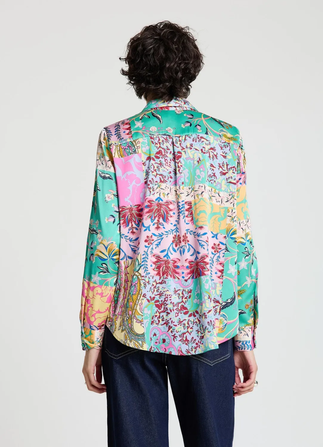 Calliope chemise satinée patchwork regular