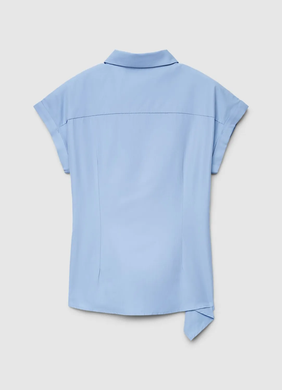Calliope chemise nœud côté manches courtes unie