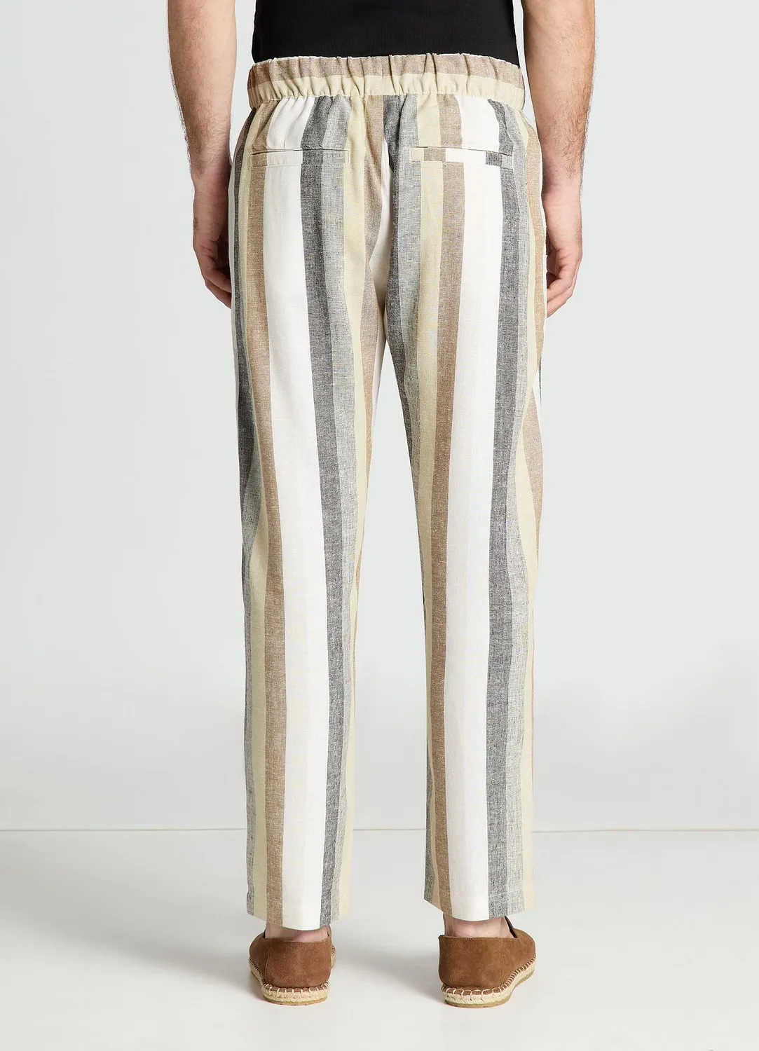 Calliope pantalon jogger rayé pantalon lin homme