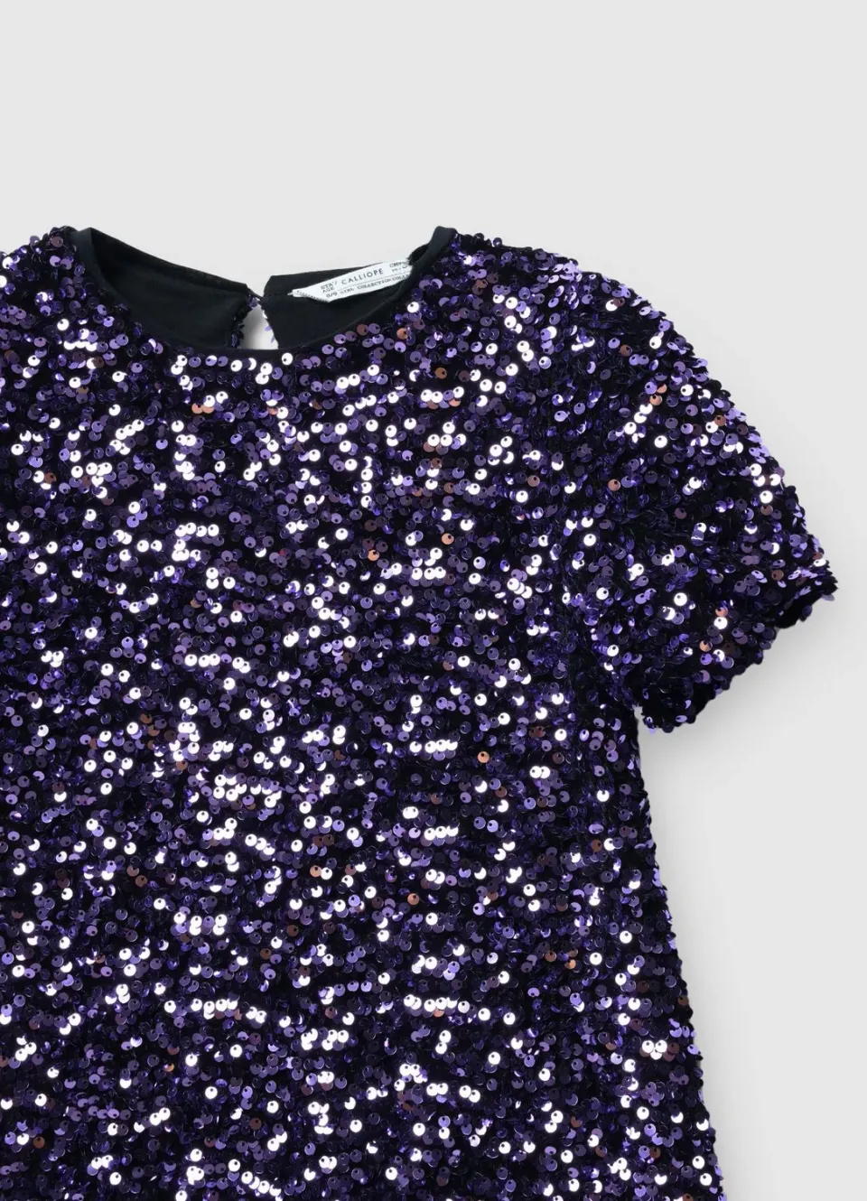 Calliope robe paillettes fille col rond 8-9 ans