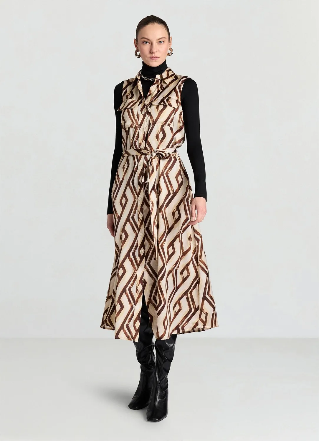 Calliope Atelier robe chemisier géométrique femme taille S