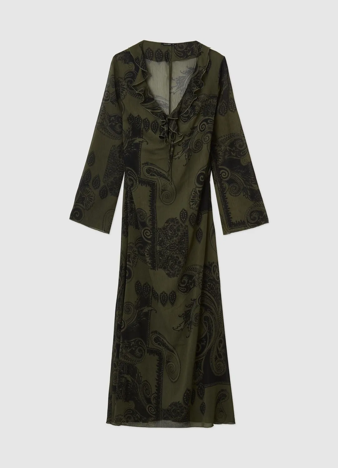 Calliope robe longue paisley georgette manches longues fluide