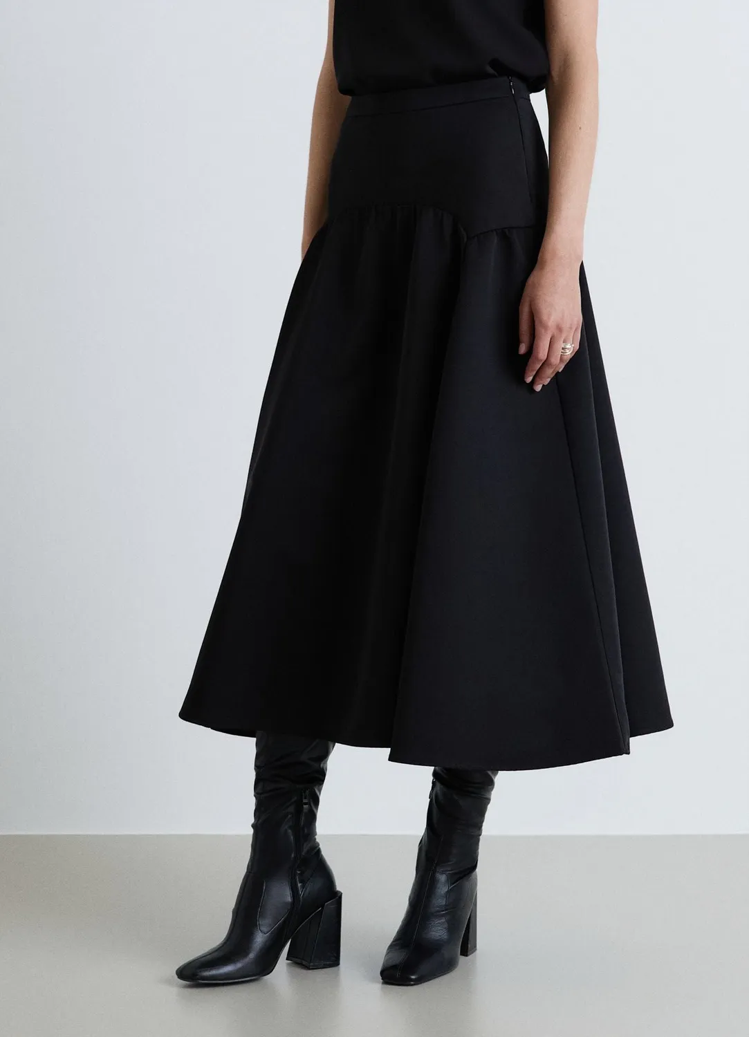 Calliope Jupe midi femme évasée unie volume