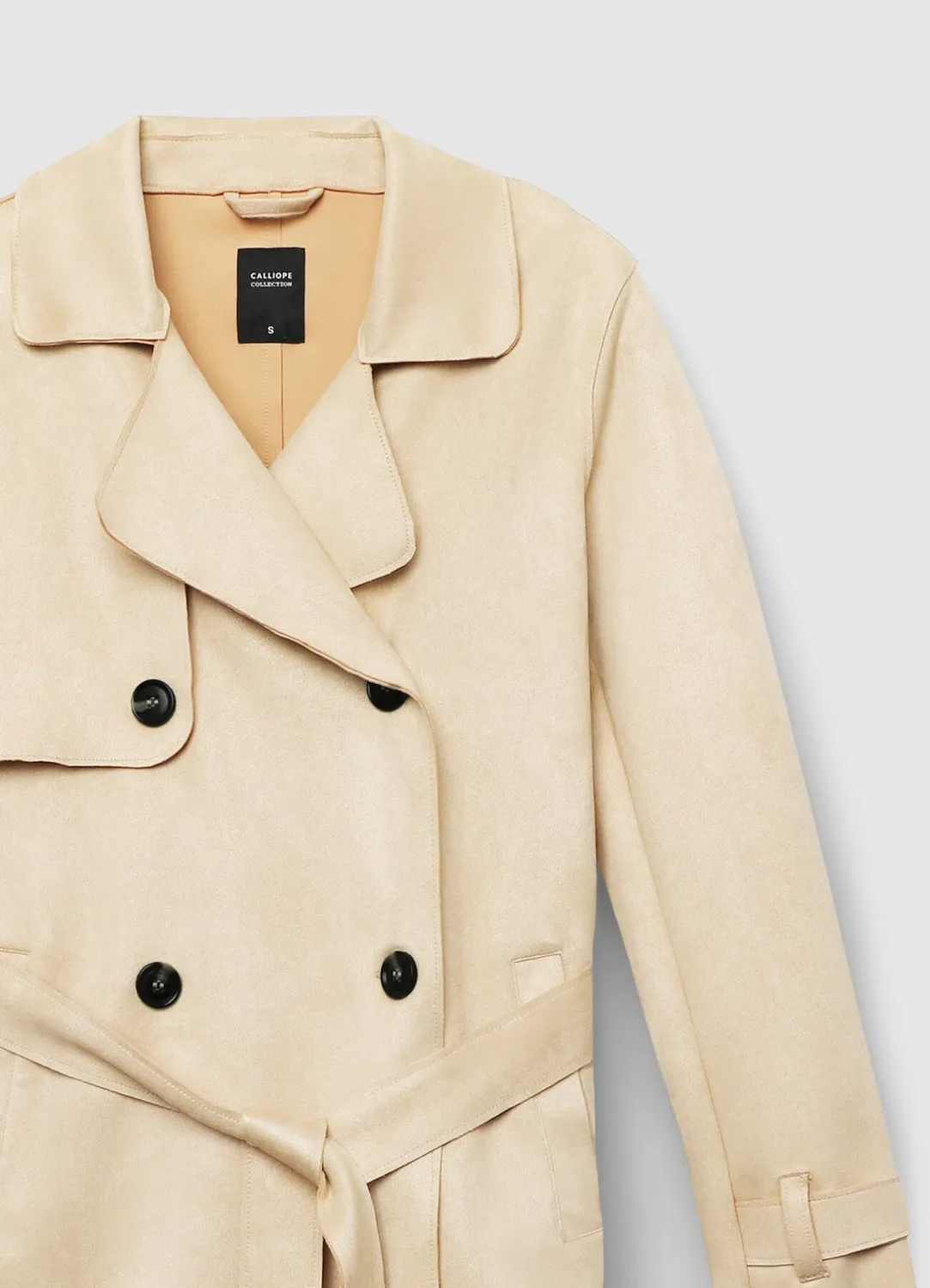 Calliope trench simil suède femme ceinture