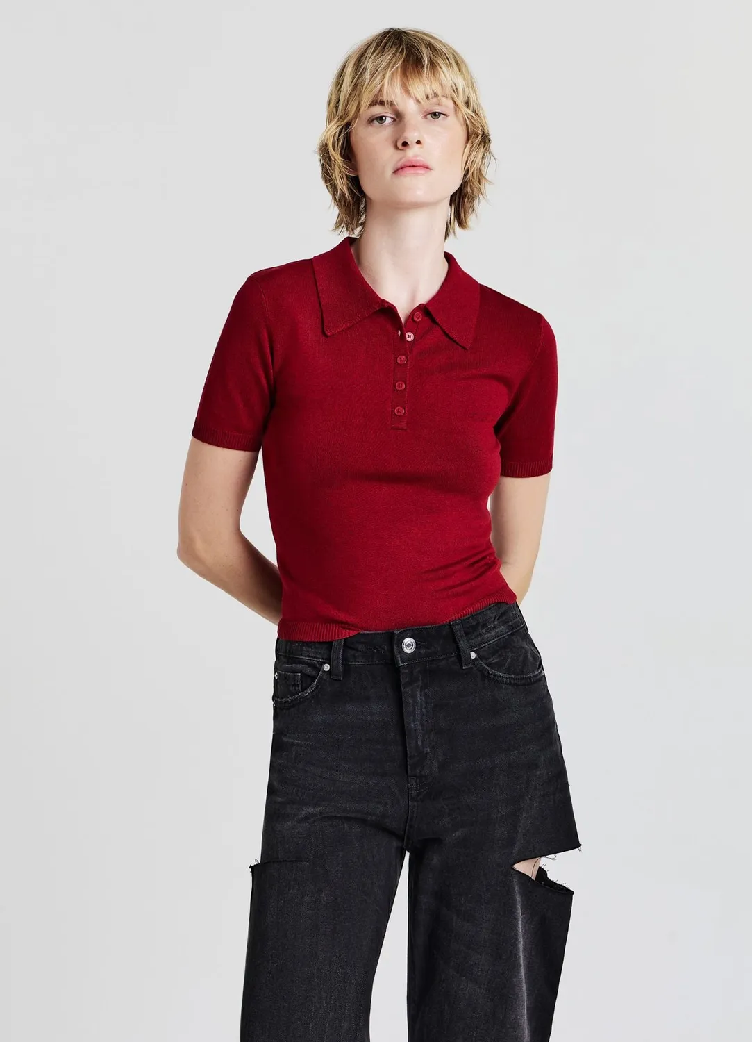 Calliope polo bottoni polo femme M manches courtes