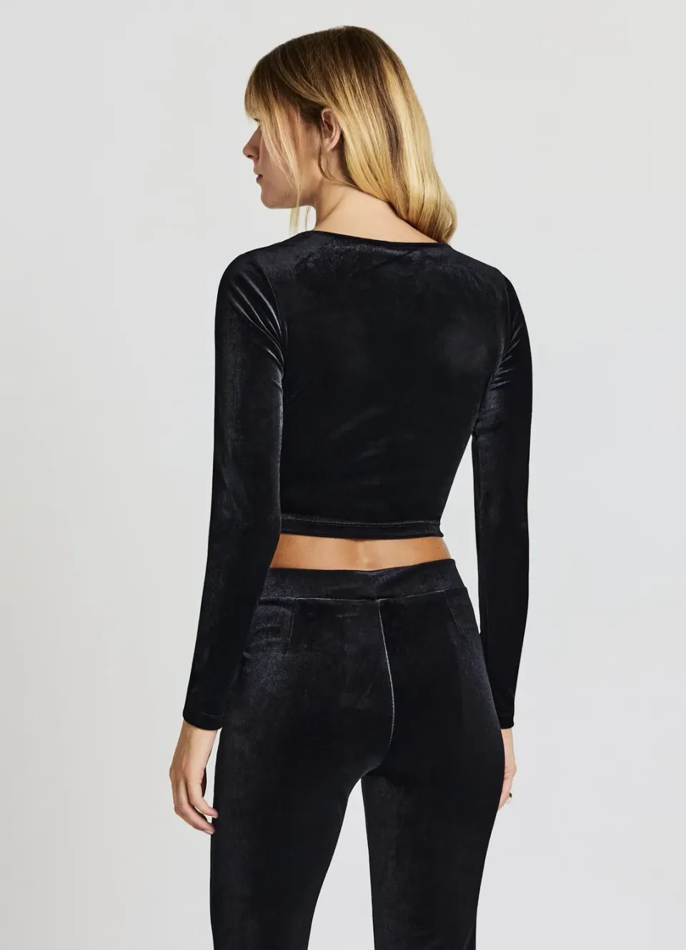 Calliope t-shirt crop femme chenille noué manches longues