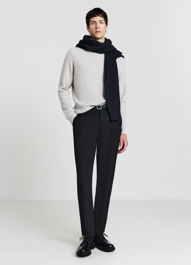 Calliope pull col roulé waffle homme uni