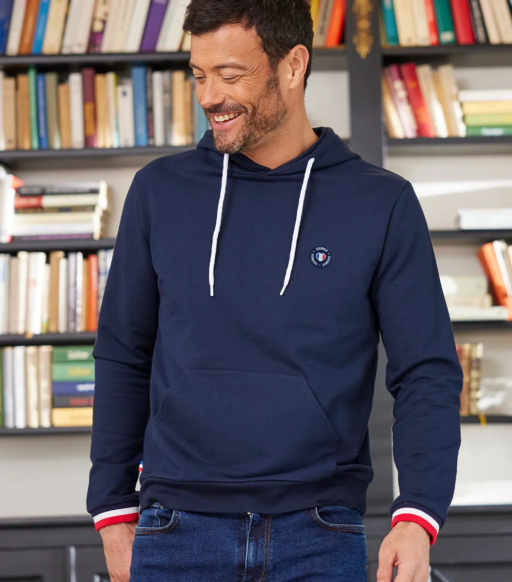 Cocorico Supporter hoodie homme marine blason coton