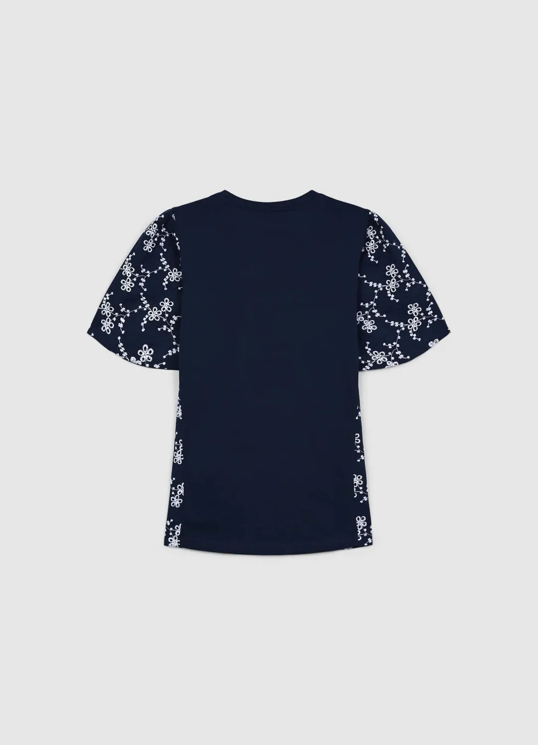Calliope t-shirt coton femme broderie anglaise col rond