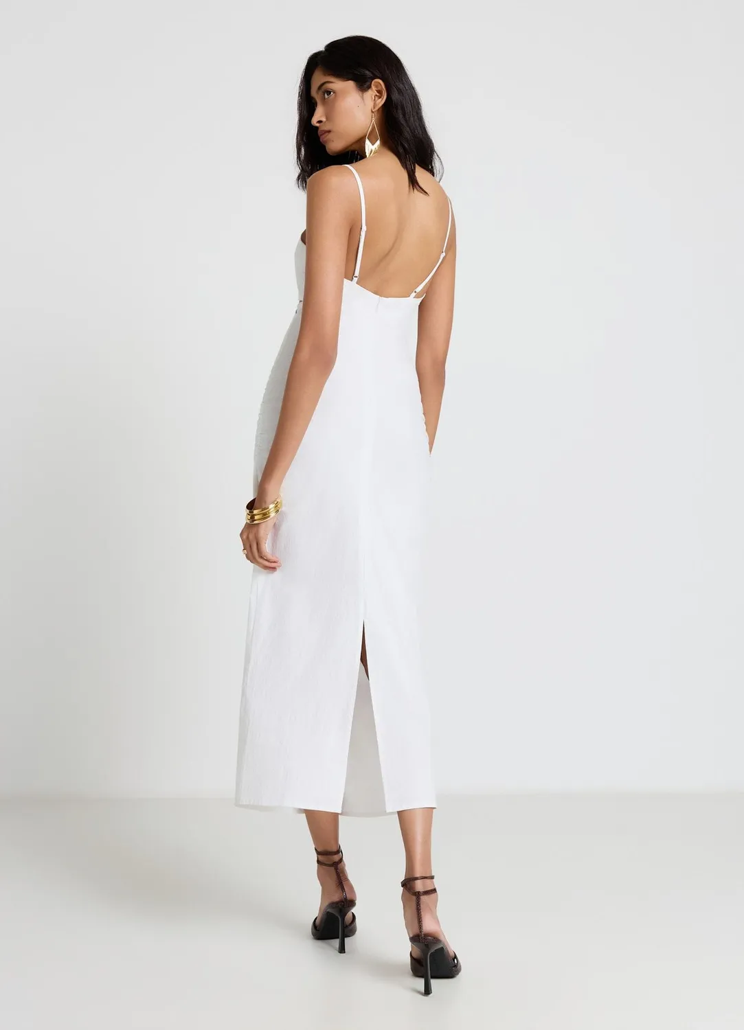 Calliope robe longue fente été cut-out bretelles fines