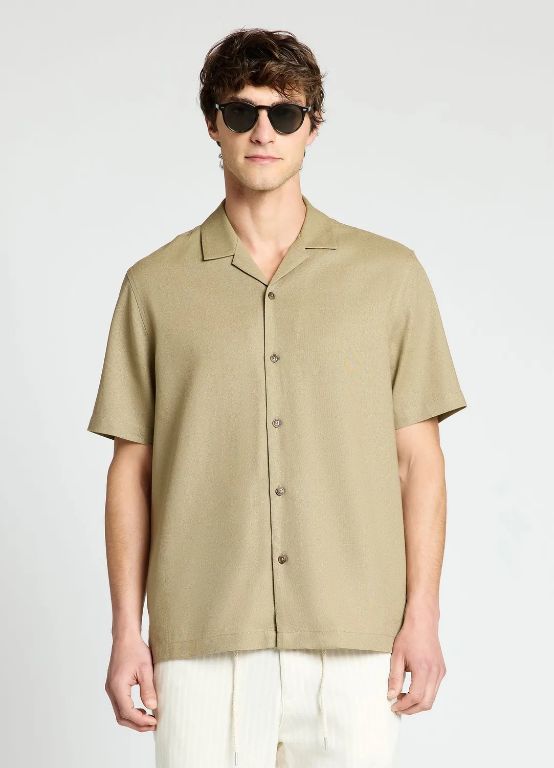 Calliope chemise bowling homme lin manches courtes relaxed