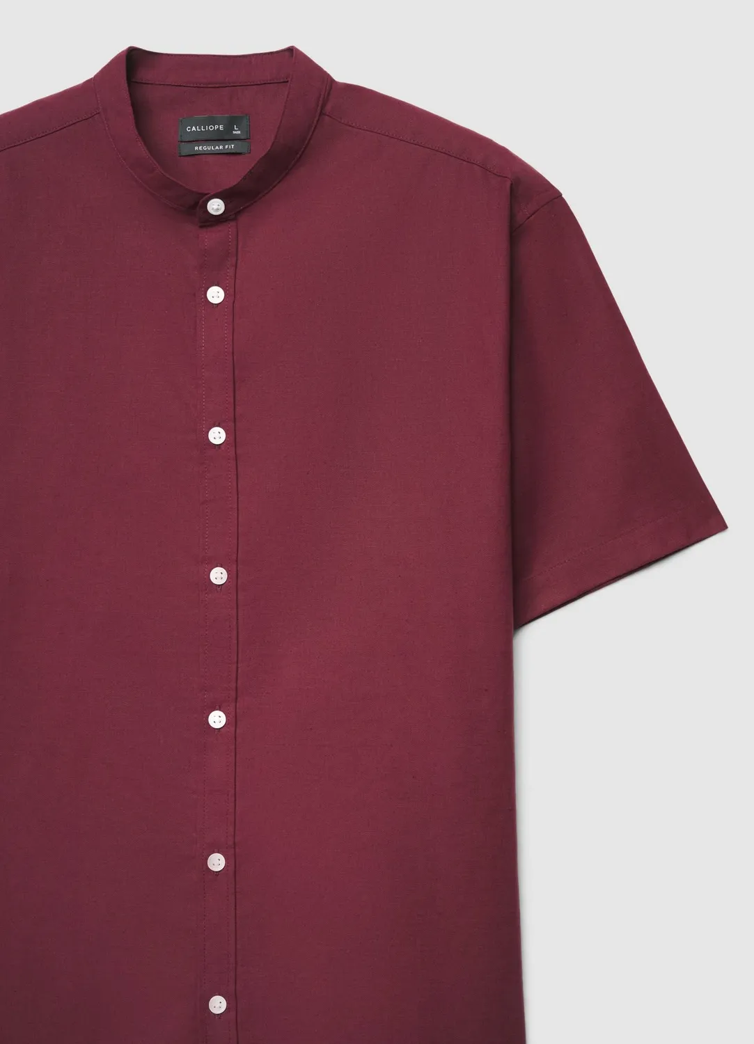 Calliope Coreana chemise homme col mao manches courtes