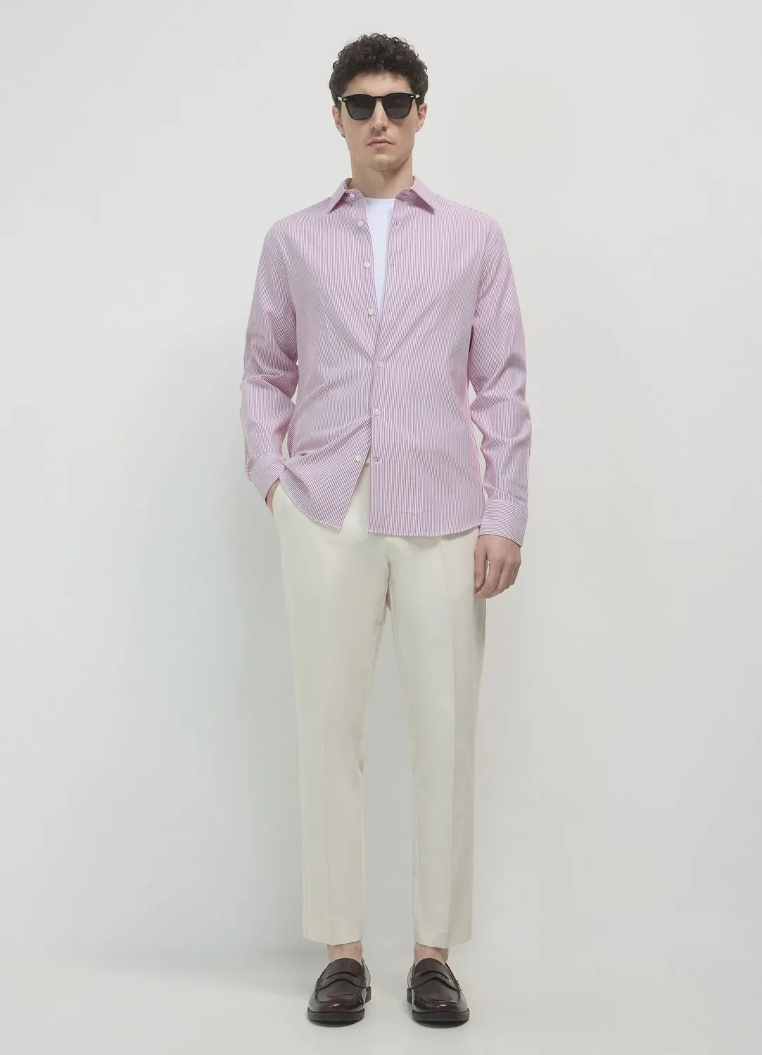 Calliope chemise à rayures homme manches longues coupe regular