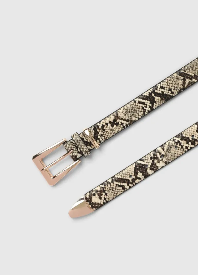 Calliope ceinture imprimé python femme métal