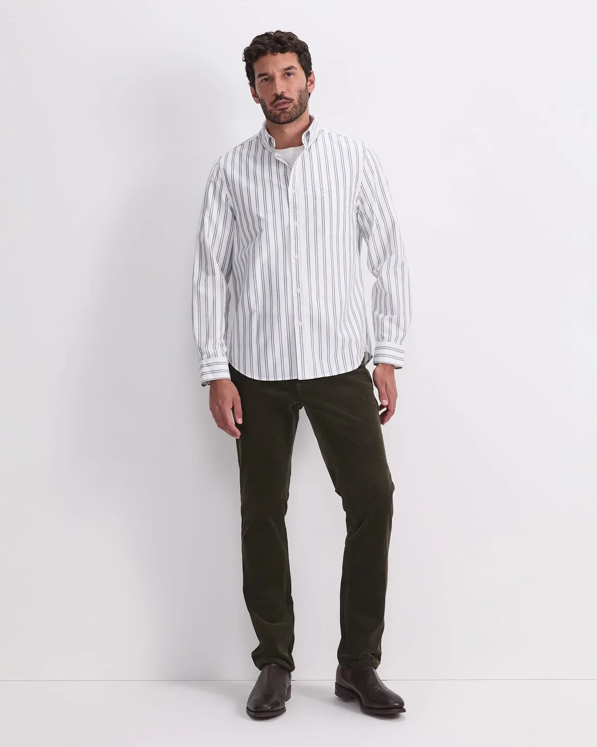 Sportscraft Oxford Stripe chemise rayée coton homme