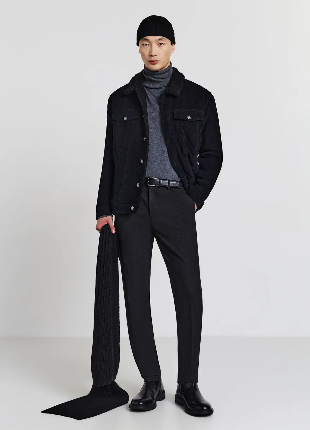 Calliope veste homme matelassée col fourrure L